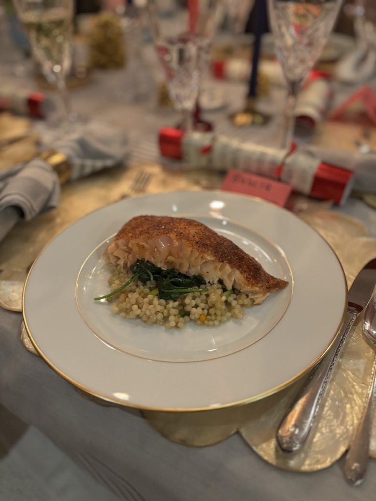 Crispy-skin salmon plated at the bistro